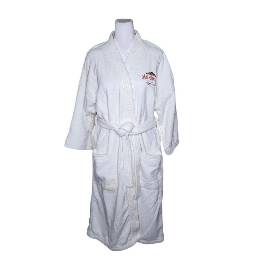 Vintage Tahiti Village Las Vegas Resort Luxury Terrycloth Bathrobe White OS